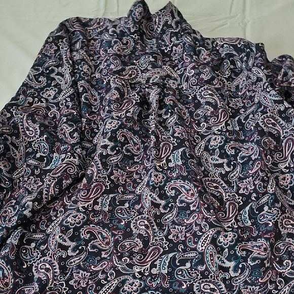 Woman Within Paisley Shirt in Purple, Teal and Pink - Picture 5 of 6
